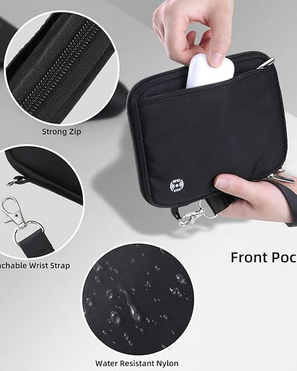 WALNEW Passport Holder Family for 4, RFID Blocking Travel Wallet Women Men, Lightweight Zipper Document Organizer Pouch Bag Credit Cards Case Cover for Travelling, Black | Family for 4, RFID Blocking, Lightweight, Zipper, Document Organizer, Pouch Bag