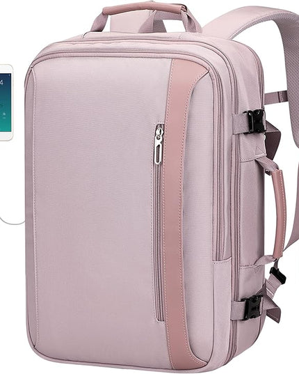 PIJUSHI Travel Backpack for Women Expandable Carry on Luggage Backpack Airline Approved Personal Item Laptop Bag(PE034 Light Purple)