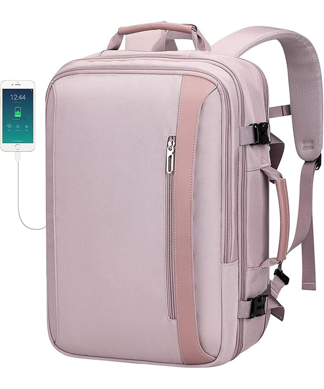 PIJUSHI Travel Backpack for Women Expandable Carry on Luggage Backpack Airline Approved Personal Item Laptop Bag(PE034 Light Purple)