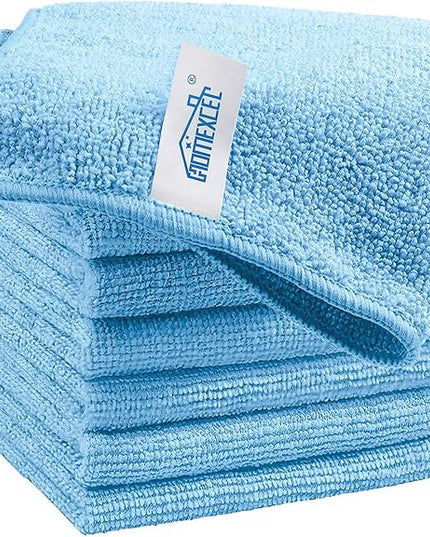 HOMEXCEL Blue Microfiber Cleaning Cloth, 8 Pack Cleaning Towels for Kitchen, Lint Free, Scratch-Free, Highly Absorbent, and Reusable Cleaning Rags for House, Window and Glass, Cars, 11.5 X11.5 inch