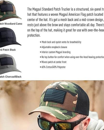 Magpul Trucker Hat Snap Back Baseball Cap, One Size Fits Most