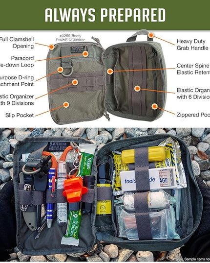 MAXPEDITION Beefy Pocket Organizer, Compact, MOLLE-Compatible, 1000D Nylon Tactical Pouch, Everyday Carry Tool and Gear Storage for Outdoor, Tactical, Survival, 0266