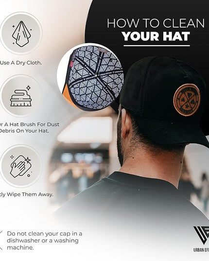 Urban Effort Mesh Back Cap - for Men and Women Baseball Hat 5-Panel Trucker Hat - Great Snapback Closure for Hunting & Hiking