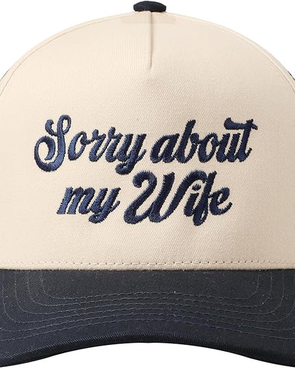 MIRMARU Two-Tone Vintage Canvas Trucker Hats for Men & Women, Adjustable Size Baseball Caps with Trendy Embroidered Design