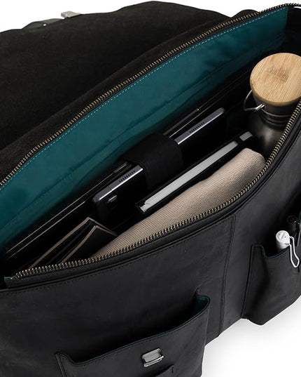 VELEZ Leather Messenger Bag for Men and Women | Vintage Briefcase for 17 inch Laptop | Work Bag Crossbody Laptop Bag