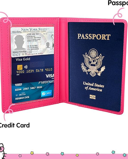 Hello Kitty Passport Holder for Travel Official License, Cute Passport Cover, Sanrio Gifts