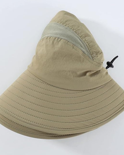Home Prefer UPF 50+ Mens Wide Brim Fishing Hat with Neck Flap Sun Hat for Men Women Sun Protection Cap