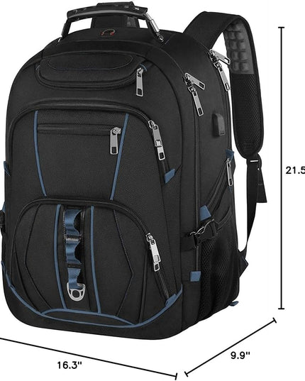 Laptop Backpack, Blue, 55L Capacity, TSA Approved, Multipurpose, Convenient USB Port, Comfortable Back Design, Durable Polyester Fabric