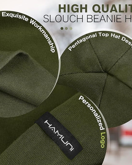 Slouchy Beanie for Women Men Soft Cotton Chemo Hats Double-Layer Warm Beanie Cap for Daily Wear & Transitional Seasons