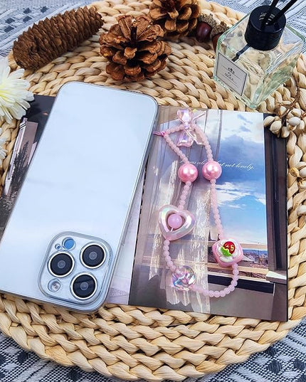 Phone Charms Cute Beaded Phone Lanyard Wrist Strap Aesthetic CellPhone Keychain Cute PhoneCharms for Women
