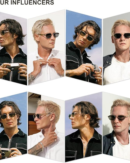 SOJOS Trendy Polarized Hexagon Sunglasses for Women Men, UV400 Retro Rectangle Shades SJ1238