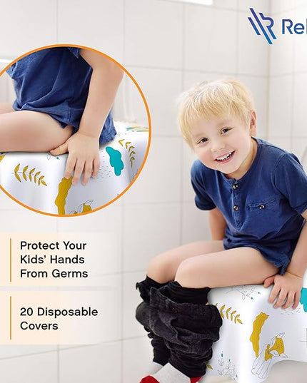 Toilet Seat Covers Disposable - 20 Pack - Waterproof, Ideal for Kids and Adults – Extra Large, Individually Wrapped for Travel, Toddlers Potty Training Public Restrooms (Owls, 20)