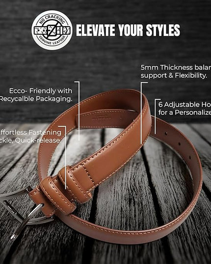 Marino’s Premium Belt Men, Genuine Leather Dress Belt for Men, Casual Mens Belt in Gift Box
