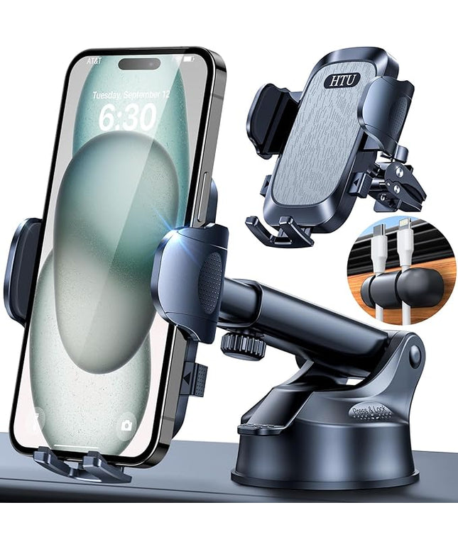 【98+LBS Strongest Suction & Military-Grade】Ultimate Car Phone Mount【Patent & Safety Certs】 Cell Phone Holder Truck Stand for Dashboard Windshield Vent for iPhone 17 Pro Max 16 15 Samsung,Dark Grey