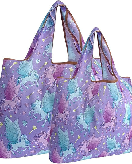 allydrew Large Foldable Tote Nylon Reusable Grocery Bags