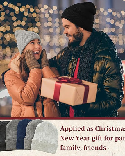Chicingyou 120 Pcs Bulk Men Knitted Hats with Fleece Lining for Charity Homeless Donations, Unisex Beanies Winter Warm Hats