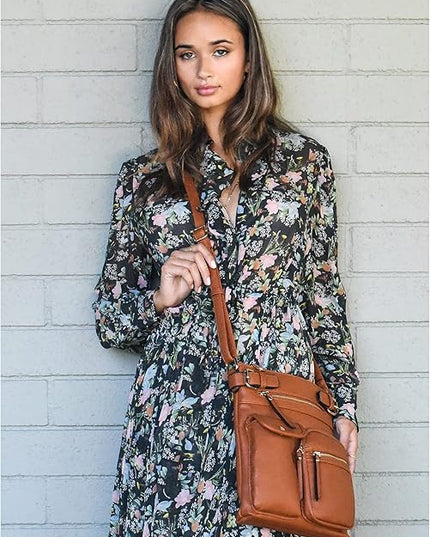SG SUGU Katie Lightweight Medium Crossbody Bag Shoulder Bag with Multi Pocket for Women