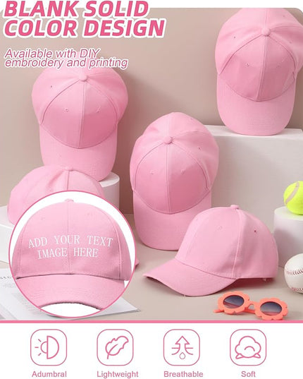 Handepo 24 Pcs Blank Baseball Cap Adjustable Back Strap Plain Blank Camouflage Hat Unisex Baseball Cap for Trucker Men Women