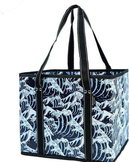 BeeGreen Large Waterproof Reusable Bags Christmas Heavy Duty Shopping Tote for Groceries Pool Gift with Webbing Handles