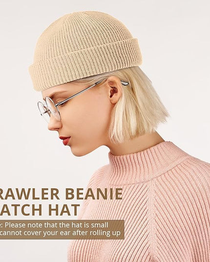 SATINIOR Trawler Beanie Watch Hat Roll-up Edge Skullcap Fisherman Beanie for Women Men