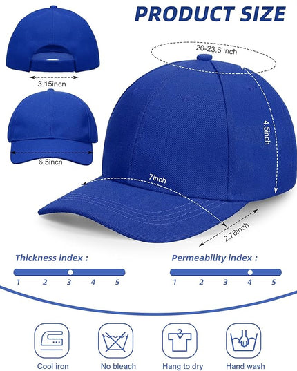 Handepo 24 Pcs Blank Baseball Cap Adjustable Back Strap Plain Blank Camouflage Hat Unisex Baseball Cap for Trucker Men Women