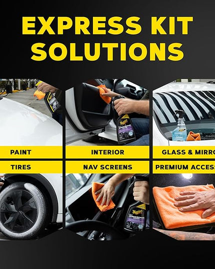 Meguiar's Drive-Thru Car Wash Express Touch-Up Kit - The Perfect Car Detailing Kit for Touching Up After Running Through an Automatic Car Wash or After Washing Your Ride at Home, Clean Inside and Out