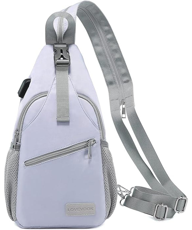 LOVEVOOK Sling Bag for Women Casual Daypack Nylon Crossbody Sling Backpack Travel Shoulder Bag Hiking Daypack