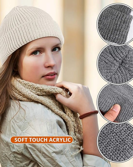 SATINIOR Trawler Beanie Watch Hat Roll-up Edge Skullcap Fisherman Beanie for Women Men