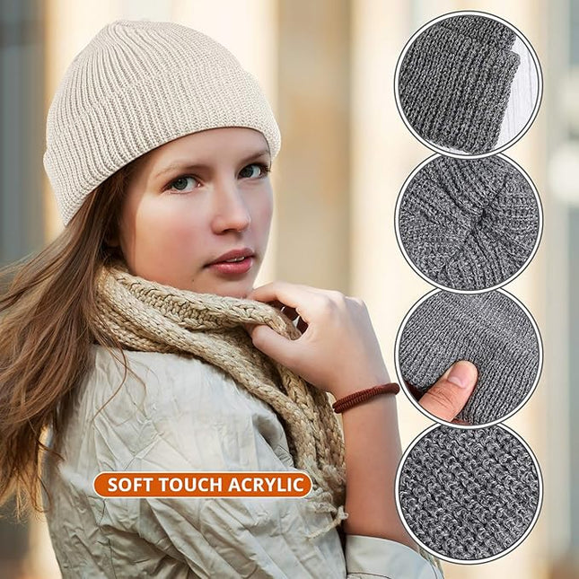 SATINIOR Trawler Beanie Watch Hat Roll-up Edge Skullcap Fisherman Beanie for Women Men