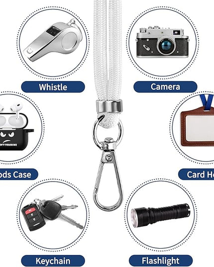 CACOE Phone Lanyard 2 Pcs-1 Pcs Adjustable Neck Strap, 1 Pcs Wrist Strap, 2 Pads, Universal Crossbody Multifuctional Cell Phone Lanyards Compatible with Most Smartphones(White)