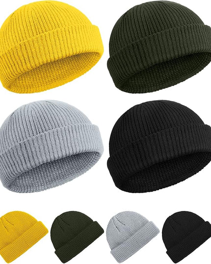 SATINIOR Fisherman Beanie Trawler Beanie Winter Watch Hat Roll up Edge Skullcap Unisex