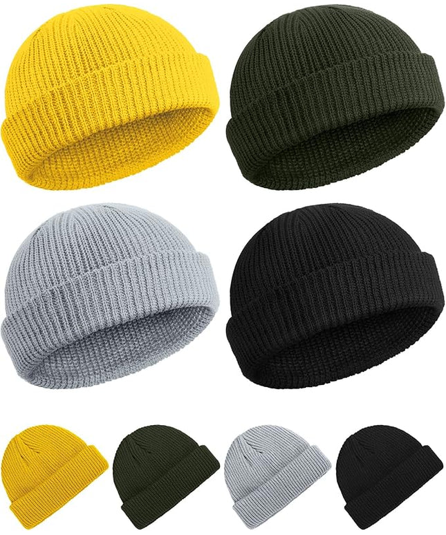SATINIOR Fisherman Beanie Trawler Beanie Winter Watch Hat Roll up Edge Skullcap Unisex
