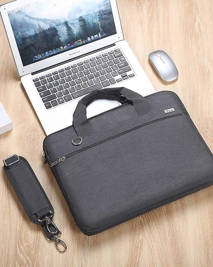 Voova Laptop Bag 17 17.3 Inch, 360° Protective Laptop Case Sleeve with Shoulder Strap Compatible with 17-18 Inch Lenovo Asus Acer Dell Hp, Waterproof Computer Bag Slim Briefcase for Men Women, Grey