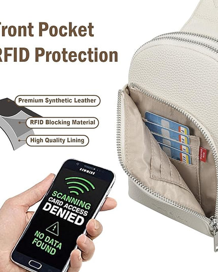 INICAT RFID Blocking Sling Bag Anti Theft Crossbody Bags Women Valentine's Day Gifts Travel Purses Vegan Leather