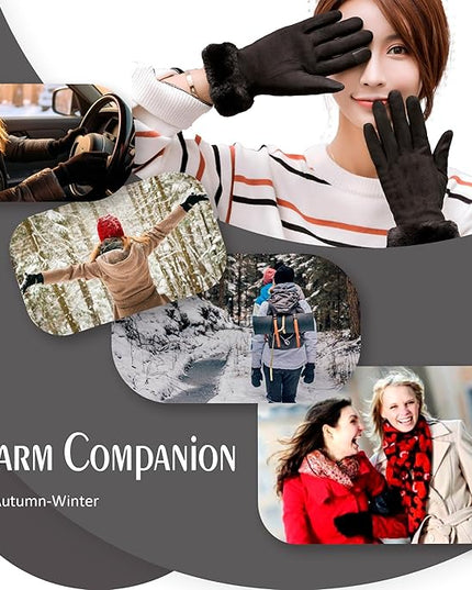 Vagasi Winter Gloves for Women, Touch Screen Cold Weather Thermal Warm Windproof Gloves, Soft Thick Fleece Lining Glove