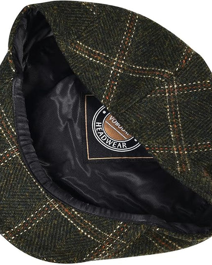 VOBOOM Men's Herringbone Flat Ivy Newsboy Hat Wool Blend Gatsby Cabbie Cap