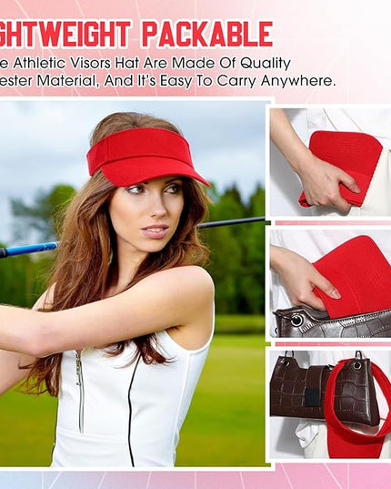 Silkfly 36 Pack Sun Visor Hats Adjustable Sports Athletic hat UV Protection Sun Visor Cap for Men Women Tennis Running Golf