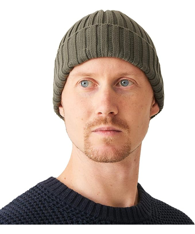 CHARM Mens Cotton Fisherman Beanie - Ribbed Trawler Knit Cap Womens Slouch Hat