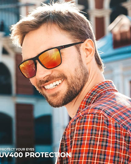 KALIYADI Polarized Sunglasses for Men, Lightweight Sun Glasses with UV Protection for Driving Fishing Golf