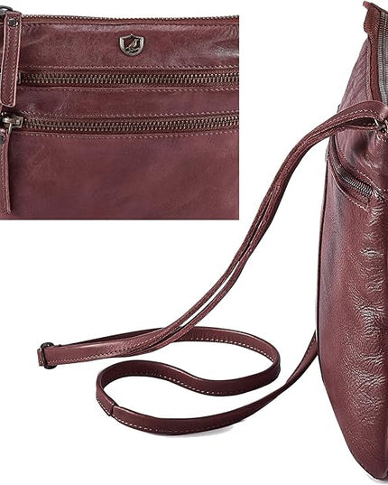 Crossbody Sling Bag for Women Small Real Leather Purse Vintage Travel Crossover Shoulder Bag Handmade