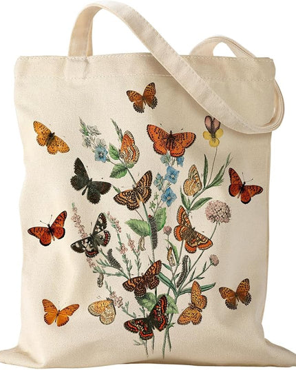 Aesthetic Canvas Tote Bag - Reusable Shoulder Tote Bag for Women Lady Casual Vacation, Shopping, Work, Gym
