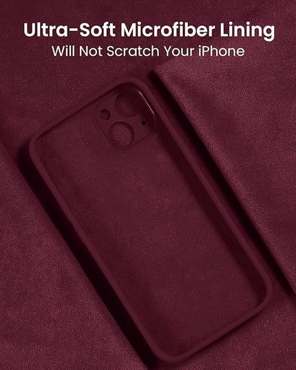 FireNova Designed for iPhone 15 Case, Silicone Upgraded [Camera Protection] Phone Case with [2 Screen Protectors], Soft Anti-Scratch Microfiber Lining Inside, 6.1 inch, Plum