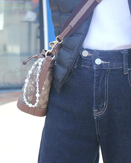 Beaded Camera Wrist Strap, Cute Phone Charms Strap, Pearl Bracelet Wrist Strap, Phone Keychain Decoration for Wallet