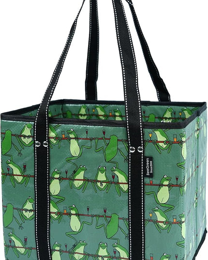 BeeGreen Large Waterproof Reusable Bags Christmas Heavy Duty Shopping Tote for Groceries Pool Gift with Webbing Handles