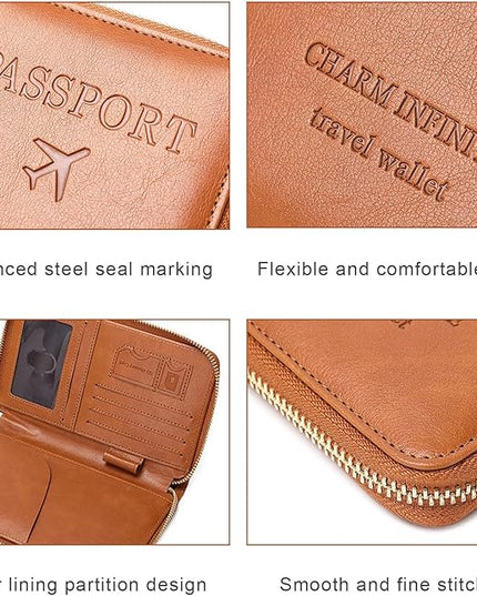Multi-Function RFID Travel Passport Wallet with Phone Pocket - Ultimate Passport Holder for Women & Men | Holds Phones, Passports, Cash, Cards & Boarding Passes (Green)