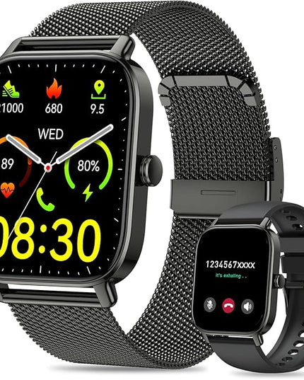 Smart Watch for Men Women Fitness: Waterproof Make Answer Call Running Smartwatch for Android Phone iPhone Samsung Compatible Digital Mens Watches SpO2 Sleep Heart Rate Monitor Step Pedometer Tracker