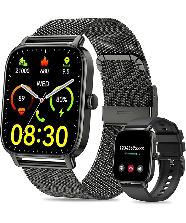 Smart Watch for Men Women Fitness: Waterproof Make Answer Call Running Smartwatch for Android Phone iPhone Samsung Compatible Digital Mens Watches SpO2 Sleep Heart Rate Monitor Step Pedometer Tracker
