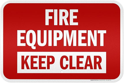 Fire Equipment Keep Clear Sign, 12x18 Inches, 3M EGP Reflective .063 Aluminum, Fade Resistant, Made in USA by My Sign Center