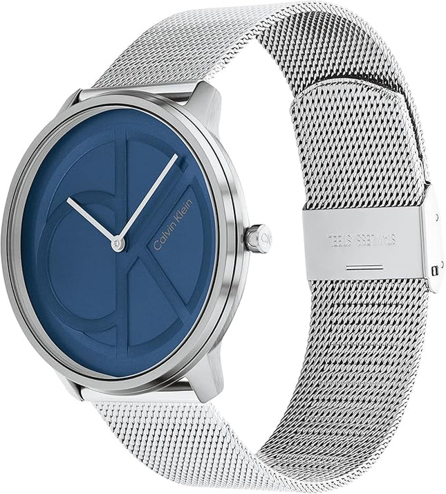 Calvin Klein Women's CK Iconic - 35mm 2H Quartz Watch - Stainless Steel Mesh Bracelet - Water Resistance 30 Meters – Premium Fashion Timepiece for Everyday Style - Gift for Her