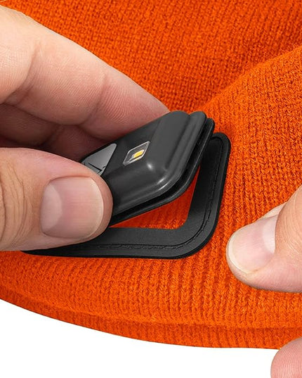POWERCAP LED Hat Light 150 Lumens Rechargeable Fleece Beanie with Bright Built-in Headlamp Waterproof LED Warm One Size Cap